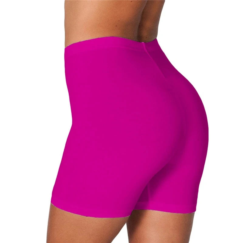 Saint Laruso Women Elastic Shorts Casual High Waist Tight Fitness Slim Skinny Bottoms Summer Solid Sexy White Black Cycling Shorts Sweatpants